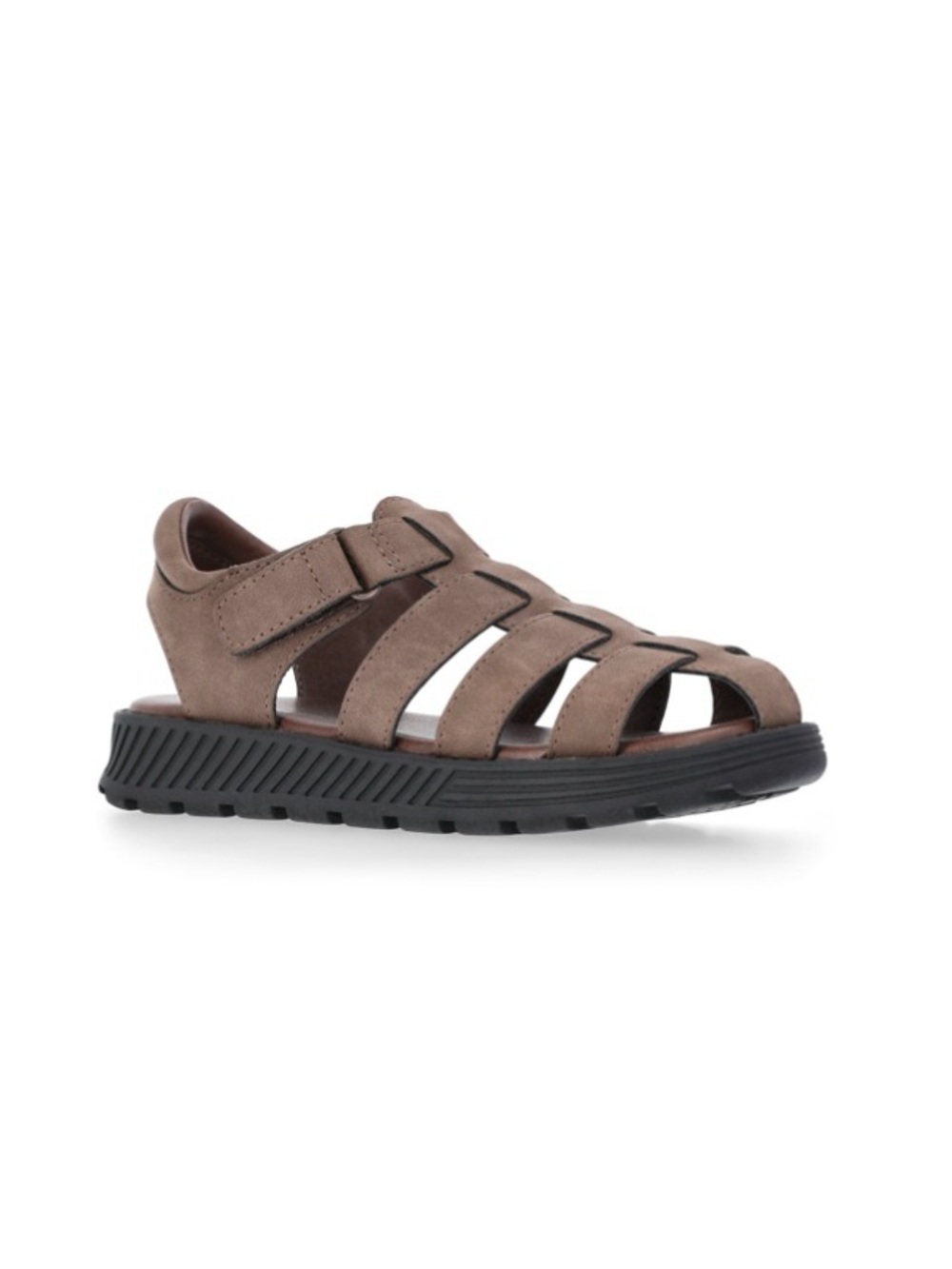 Kids Brown Closed-Toe Fisherman Sandals